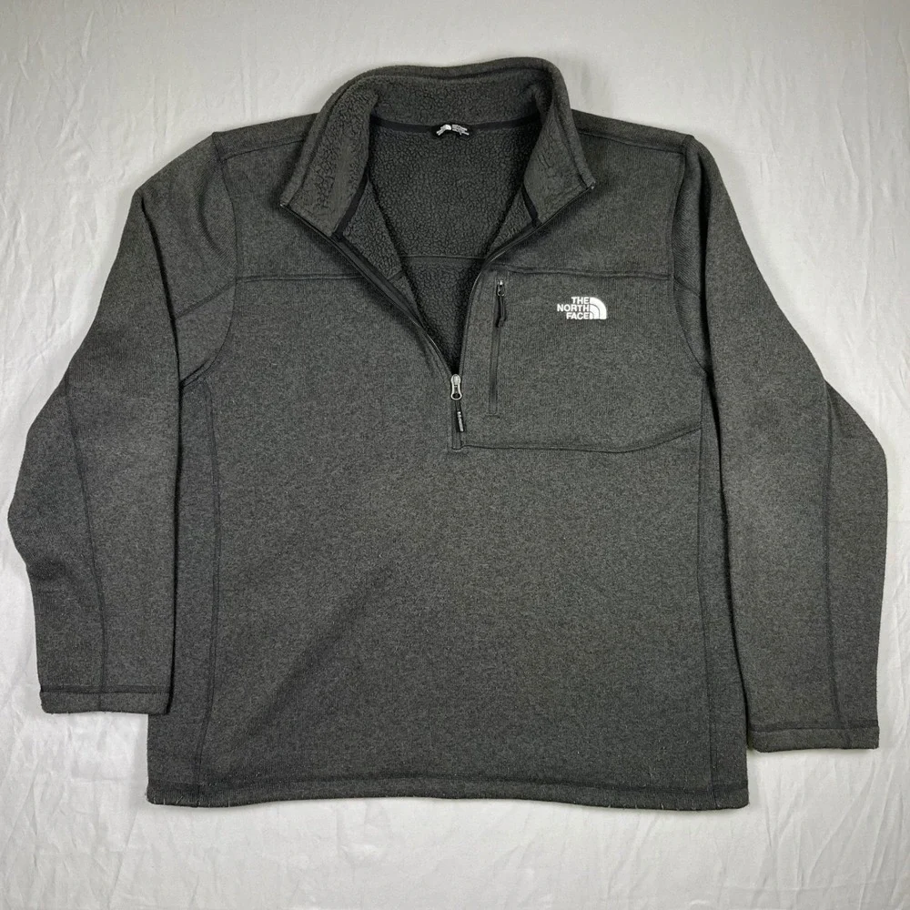 The North Face Gordon Lyons Pullover Mens XL Grey‎ 1/4 Zip Sweater Fleece